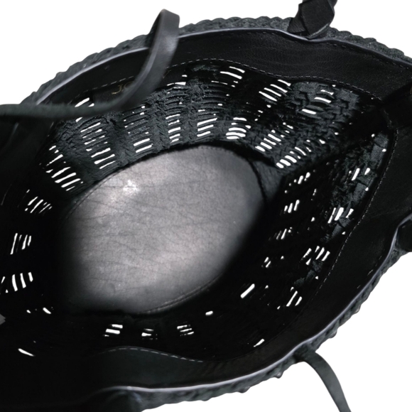 J. Crew Small Open Weave Leather Bag in Black OS - Picture 3 of 4